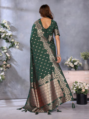 Attractive Banarasi Silk Green Color Saree