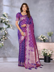 Attractive Banarasi Silk Purple Color Saree