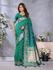 Attractive Banarasi Silk Rama Color Saree