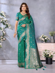 Captivating Rama Color Silk Saree