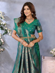 Captivating Rama Color Silk Saree