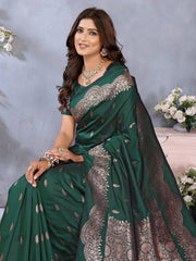 Captivating Green Color Silk Saree