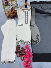 Amazing Sequence Work White Color Patiala Suit