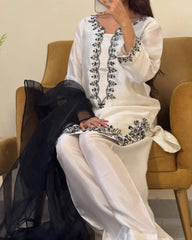 Amazing Sequence Work White Color Patiala Suit
