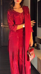 Admiring Sequence Work Red Color Salwar Suit