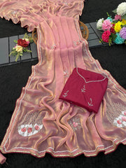 Exclusive Fandy Silk Peach Color Saree