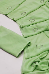 Hearts Shape Teal Green Color Stylish  Saree
