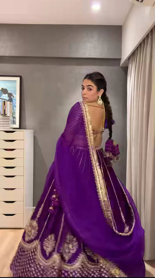 Bridal Wear Heavy Work Purple Color Lehenga Choli