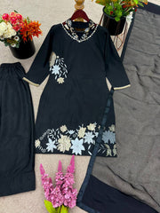 Elegant Sequence Work Black Color Salwar Suit