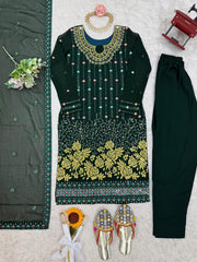 Precious Heavy Work Green Color Salwar Suit