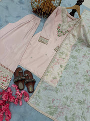 Light Pink Color Sequence Work Palazzo Salwar Suit