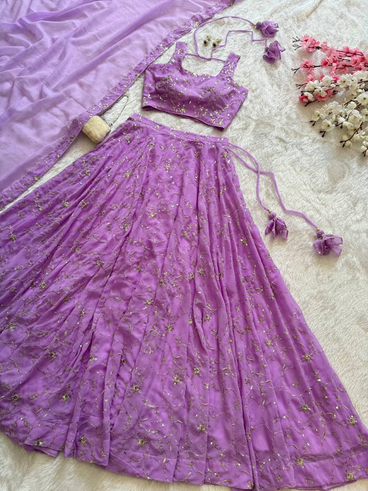 Fantastic Sequence Work Lavender Color Lehenga Choli