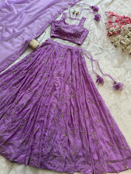 Fantastic Sequence Work Lavender Color Lehenga Choli