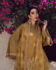 Mustard Color Embroidered Work Patiyala Suit