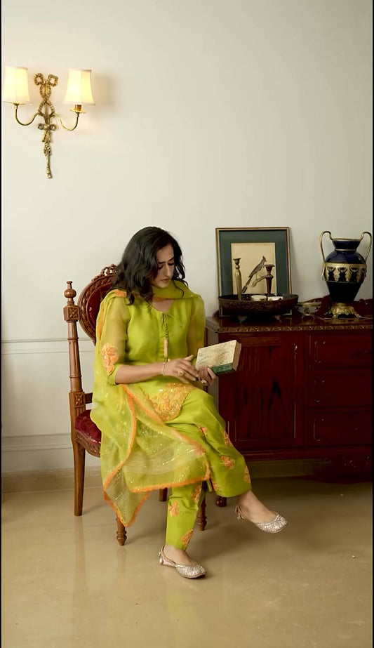 Good Looking Green Color Embroidery Work Salwar Suit