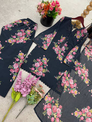 Beautiful Georgette Black Color Full Sleeve Palazzo Suit