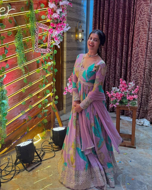 Designer Party Wear Multicolor Exclusive Gown