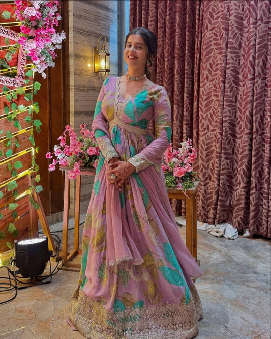 Designer Party Wear Multicolor Exclusive Gown