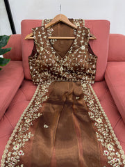 Brown Color Stunning Silk Saree