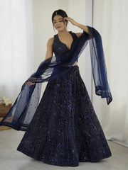 Marriage Special Dori Work Navy Blue Color Lehenga Choli
