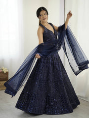 Marriage Special Dori Work Navy Blue Color Lehenga Choli