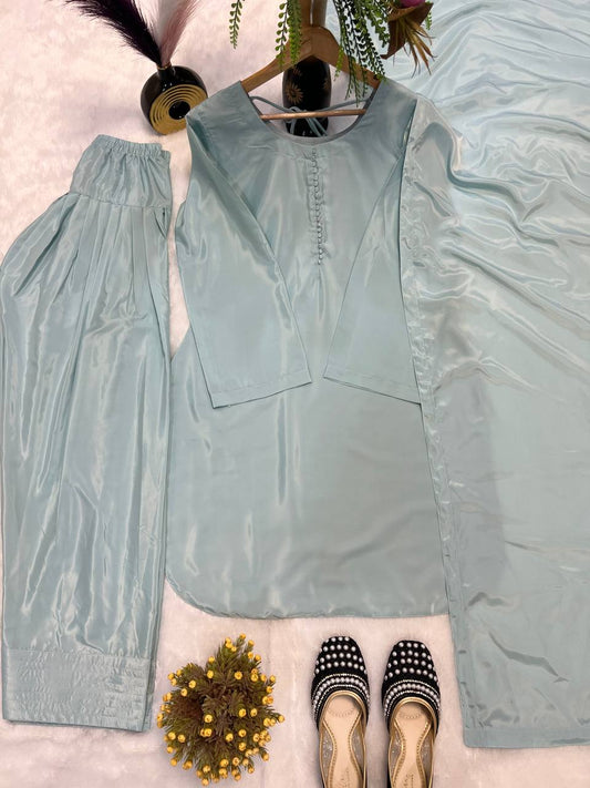 Patiala Style Rama Color Salwar Suit