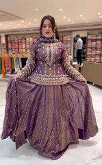 Designer Heavy Work Onion Color Top With Lehenga