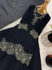 Delightful Georgette Black Color Sharara Suit