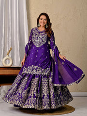 Classic Purple Color Silk Top and Lehenga Set
