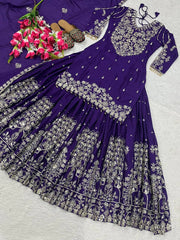 Classic Purple Color Silk Top and Lehenga Set