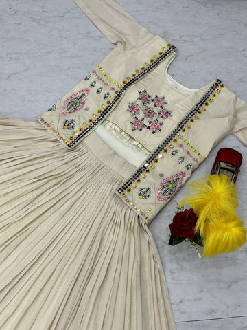 White Color Diamond Work Lehenga Choli Set With Koti
