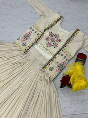 White Color Diamond Work Lehenga Choli Set With Koti