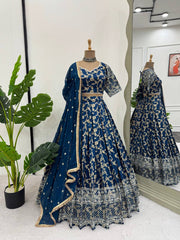 Amazing Sequence Work Navy Blue Color Lehenga Choli