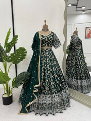 Amazing Sequence Work Green Color Lehenga Choli