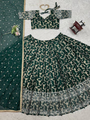 Amazing Sequence Work Green Color Lehenga Choli