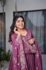 Rakhi Special Gold Crazy Onion Color Sharara Suit