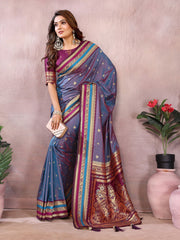 Occasion Wear Light Purple Color Designer Silk Saree