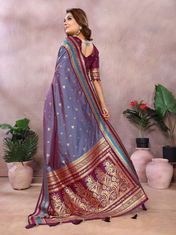 Occasion Wear Light Purple Color Designer Silk Saree