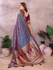 Occasion Wear Light Purple Color Designer Silk Saree