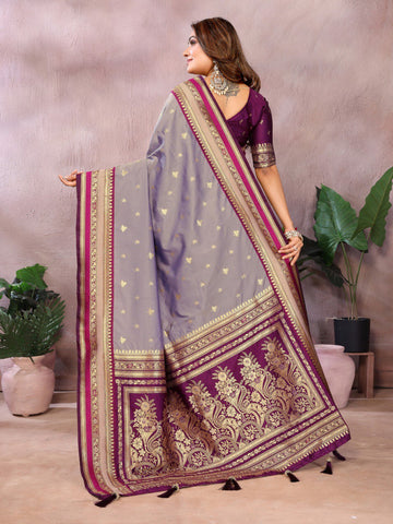 Occasion Wear Lavender Color Designer Silk Saree