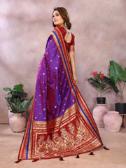 Occasion Wear Purple Color Designer Silk Saree