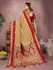 Mustard Color Function Wear Kalamkari Silk Sarees