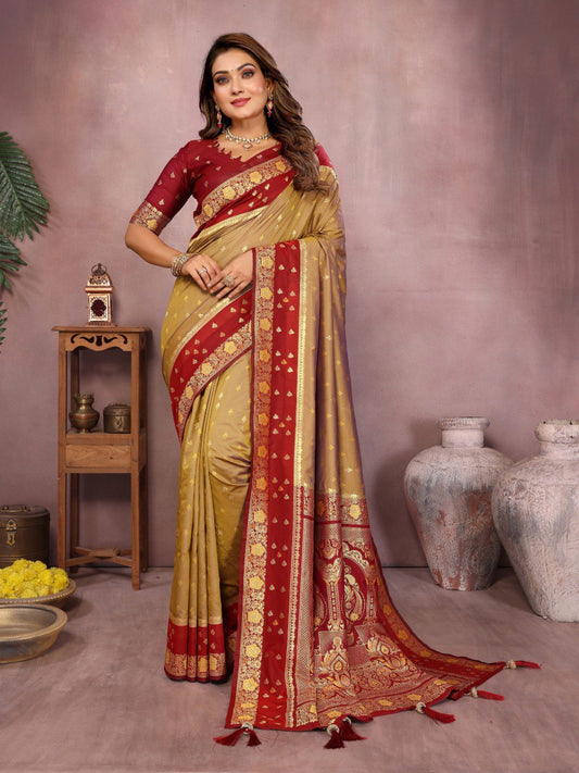 Mustard Color Function Wear Kalamkari Silk Sarees