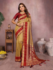 Mustard Color Function Wear Kalamkari Silk Sarees