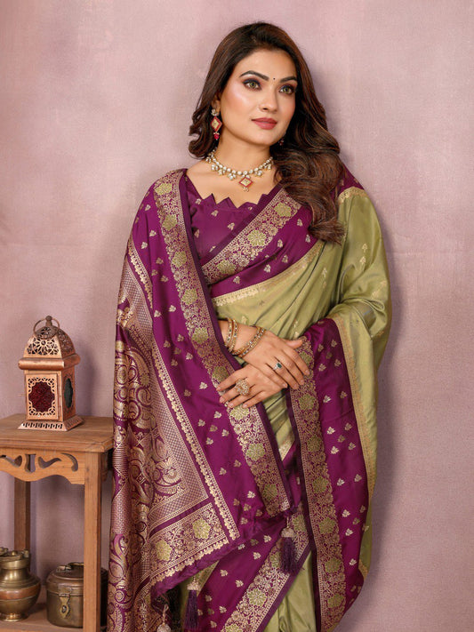 Mehndi Color Function Wear Kalamkari Silk Sarees