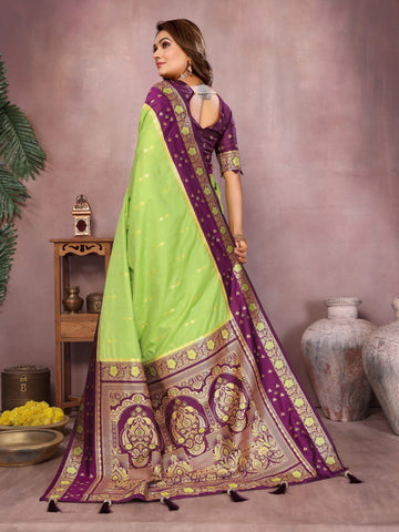 Green Color Function Wear Kalamkari Silk Sarees