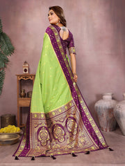 Green Color Function Wear Kalamkari Silk Sarees