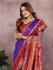 Purple Color Function Wear Kalamkari Silk Sarees
