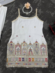 White Color Georgette Stylish Sharara Suit