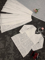 Classy White Color Georgette Palazzo Set